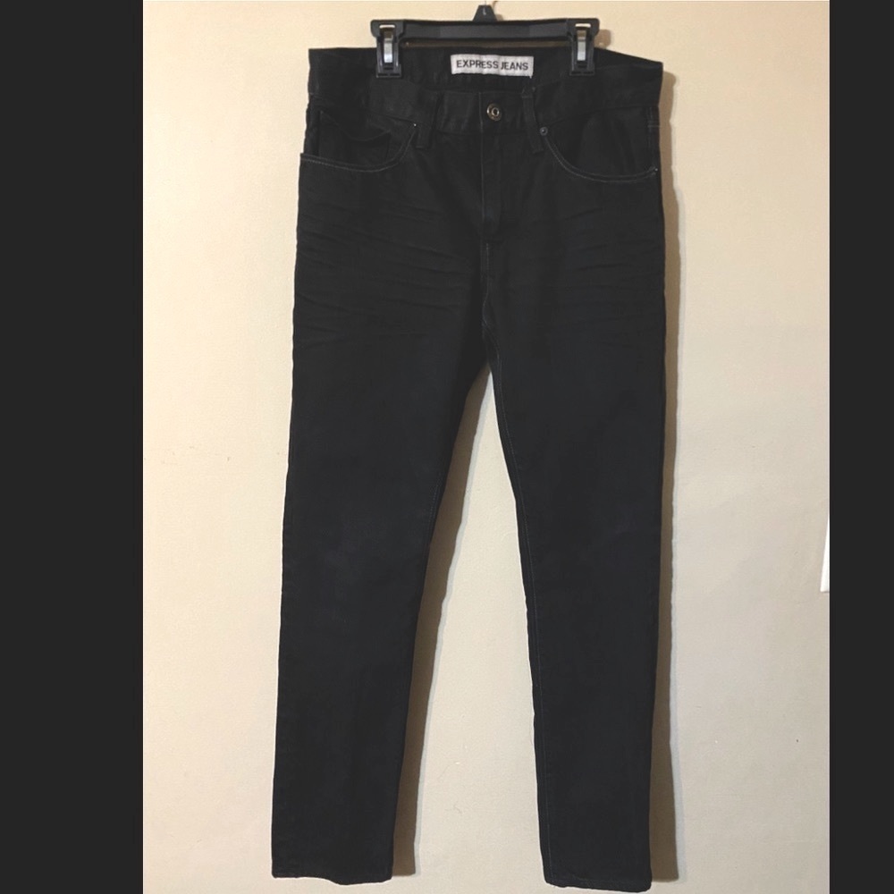 Express Jeans Men’s Black Rocco Slim Fit Skinny Leg Jeans 30x32 Great Condition!